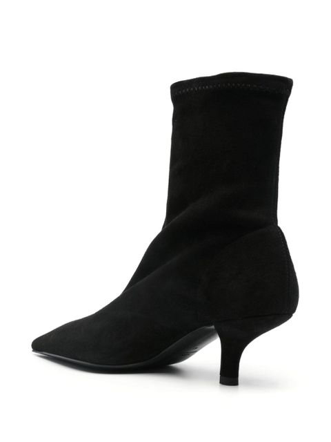 TOTEME 60mm The Suede sock boots - Black