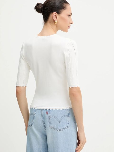 Morgan sweter damski kolor biały lekki MADIN