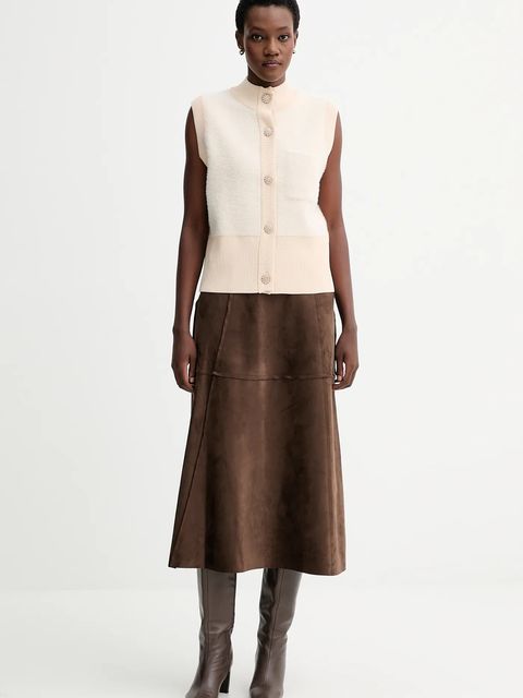 Blugirl Blumarine kamizelka damski kolor beżowy RF5236.MA39R