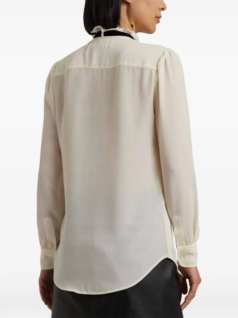 Lauren Ralph Lauren ruffled-neck blouse - Neutrals