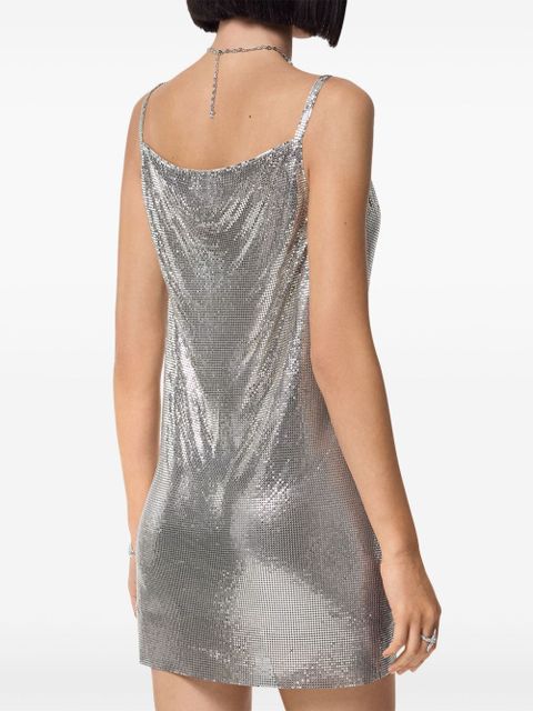 Versace cowl-neck mesh mini dress - Silver