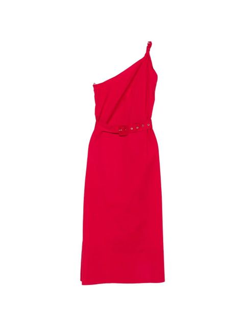 TWINSET belted one-shoulder midi dress - Red - zdjęcie produktu nr 1