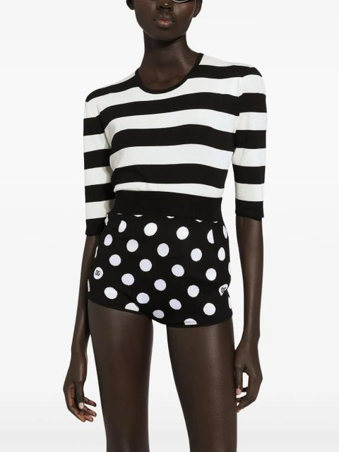 Dolce & Gabbana crew-neck striped top - Black