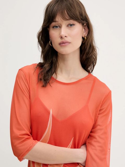 Never Fully Dressed sukienka kolor pomarańczowy maxi prosta NFDDR2111