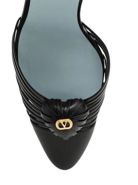 Valentino Garavani 85mm strapped heart-detail heeled pumps - Black