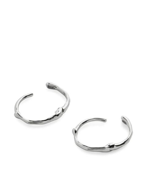 Monica Vinader 14K white gold mini Siren hoops - Silver