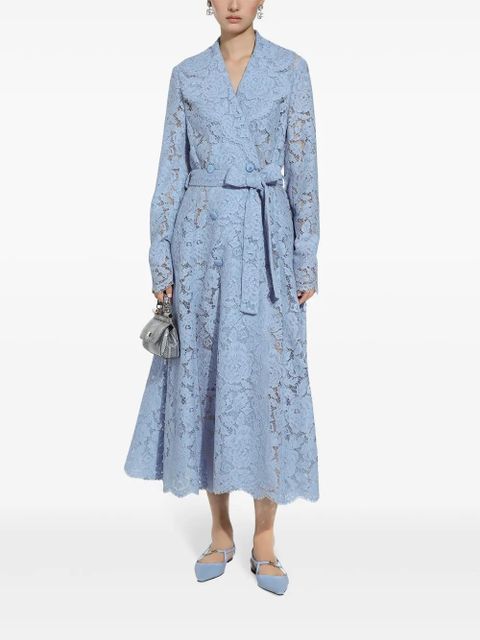 Dolce & Gabbana DNA cordonetto-lace trench coat - Blue - zdjęcie produktu nr 2
