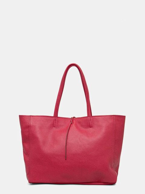 Answear.LAB torebka skórzana kolor różowy