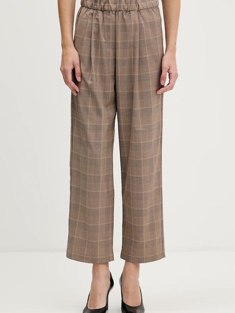 Sisley spodnie damskie kolor beżowy fason cygaretki high waist 4L0SLF07I - zdjęcie produktu nr 1