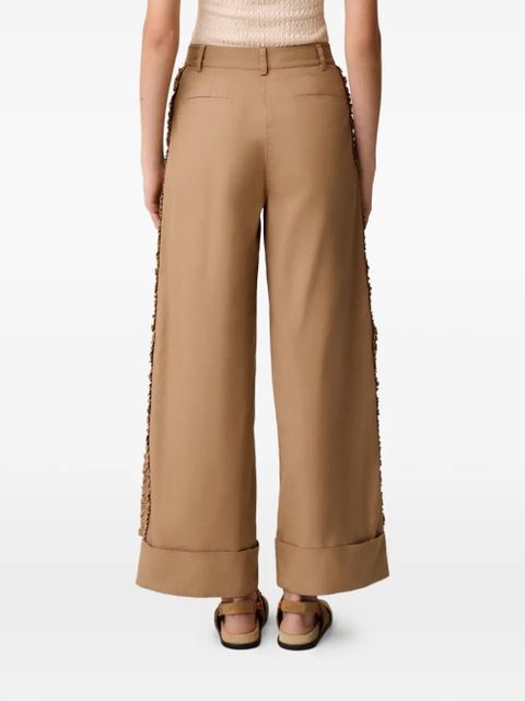Claudie Pierlot ruffled palazzo pants - Neutrals