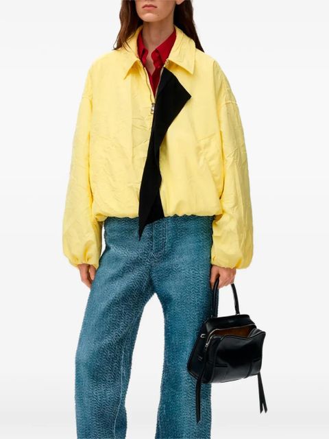 LOEWE crinkled-finish scarf-detail jacket - Yellow - zdjęcie produktu nr 2