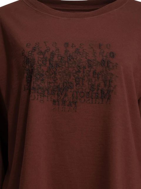 Maison Margiela logo-print long-sleeve T-shirt - Brown