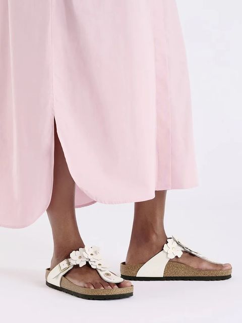 Birkenstock japonki skórzane Gizeh Flowers