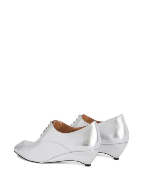 Jil Sander laminated pointed-toe loafers - Silver