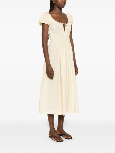 DÔEN Quinn puff-sleeves midi dress - Yellow
