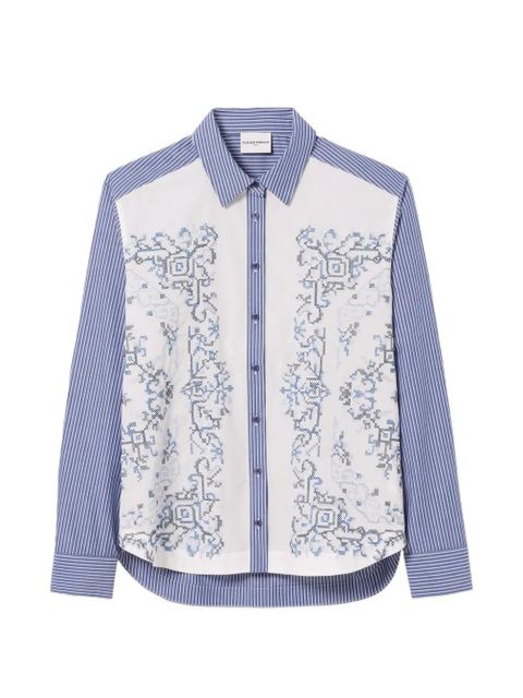 Claudie Pierlot striped embroidered shirt - Blue - zdjęcie produktu nr 1