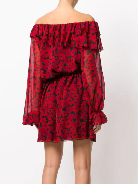 Saint Laurent poppy print dress - Red