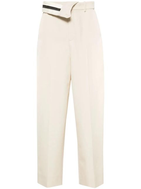 FENDI foldover waist gabardine trousers - Neutrals - zdjęcie produktu nr 1