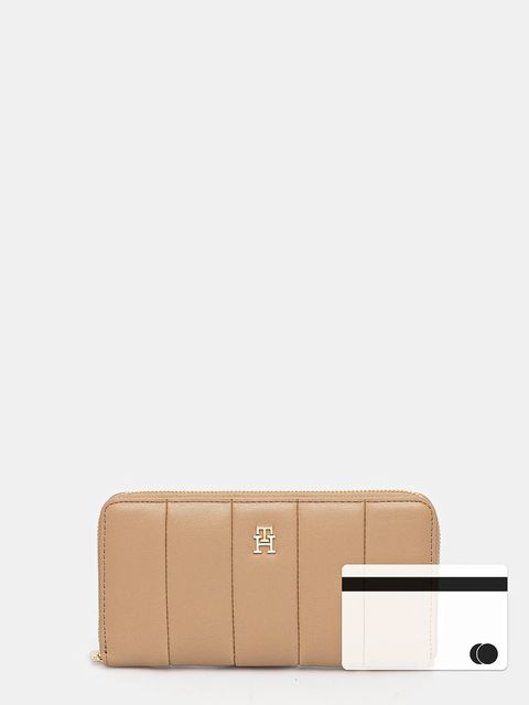 Tommy Hilfiger portfel damski kolor beżowy AW0AW17747