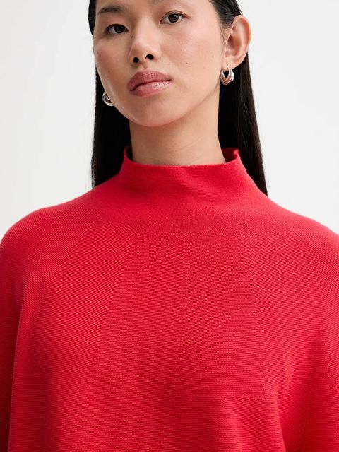 Marc O'Polo sweter bawełniany damski kolor czerwony lekki z półgolfem 600600660271