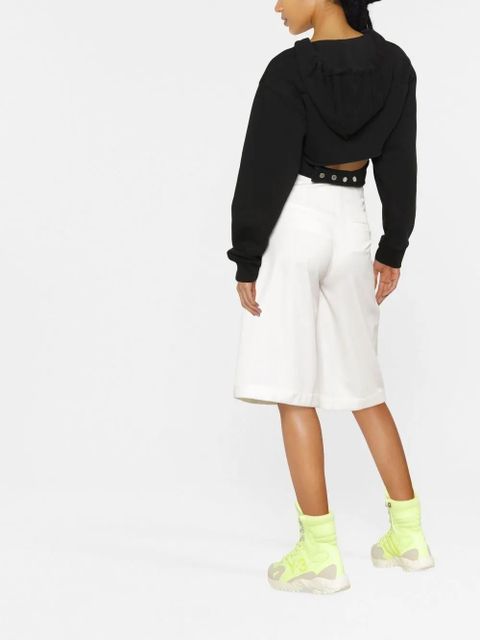 AMBUSH embroidered logo cropped hoodie - Black