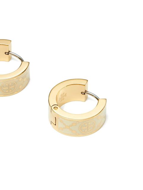Tory Burch small T monogram hoop earrings - Gold - zdjęcie produktu nr 2