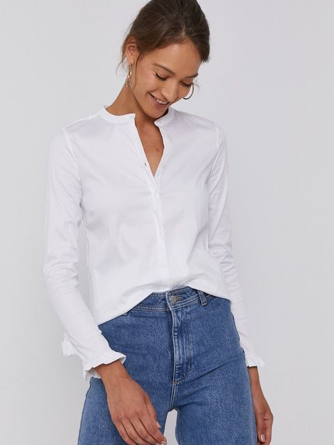 Mos Mosh koszula damska kolor biały slim ze stójką - zdjęcie produktu nr 1