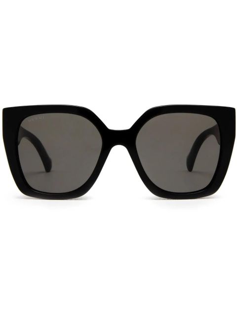 Gucci Eyewear striped square-frame sunglasses - Black - zdjęcie produktu nr 1