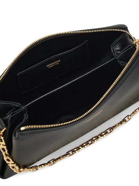 Ferragamo Gancini chain cross body bag - Black