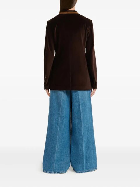 Marni velvet calf-hair collar blazer - Brown