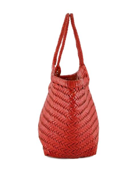 DRAGON DIFFUSION herringbone leather tote bag - Red
