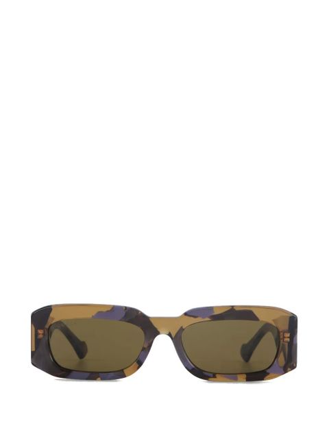 Gucci Eyewear graphic-print rectangular-frame sunglasses - Brown - zdjęcie produktu nr 1