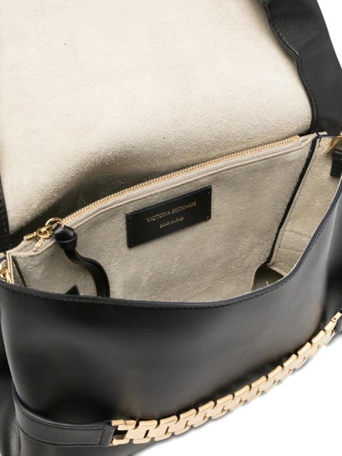 Victoria Beckham chain-detail logo shoulder bag - Black