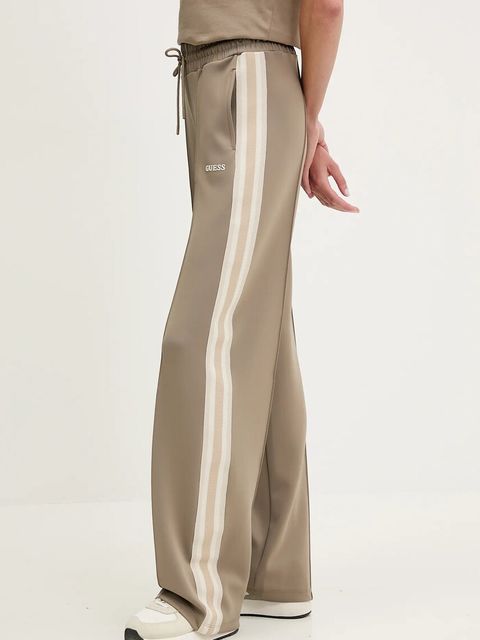 Guess spodnie dresowe YARROW damskie kolor zielony z nadrukiem V5GB12 KCRU2