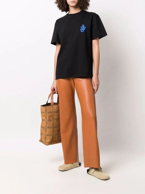 JW Anderson Anchor logo-patch T-shirt - Black