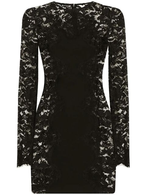 Dolce & Gabbana semi-sheer lace minidress - Black - zdjęcie produktu nr 1