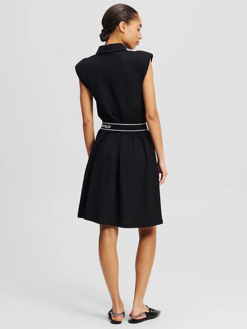 Karl Lagerfeld sukienka bawełniana kolor czarny mini prosta A2W13038 - zdjęcie produktu nr 2