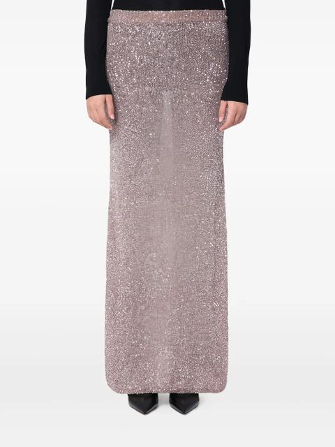 Balenciaga glitter-detailing skirt - Brown