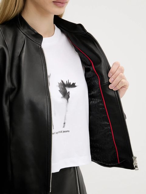 HUGO kurtka skórzana kolor czarny przejściowa 50541262