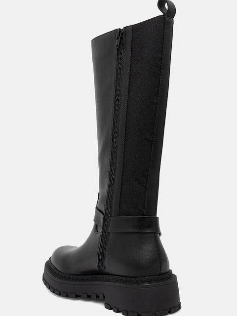 Liu Jo kozaki RUMI 39 damskie kolor czarny na płaskim obcasie SF5059PX24122222