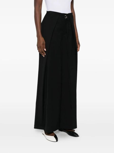Eleh pleat-detail wide-leg trousers - Black