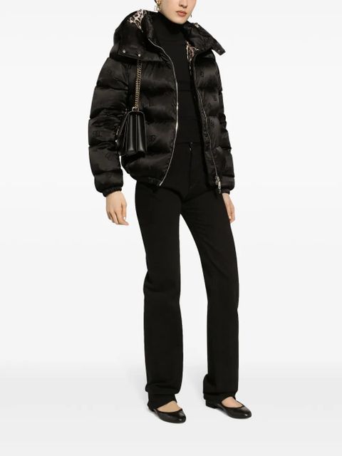 Dolce & Gabbana DNA monogram-jacquard puffer jacket - Black