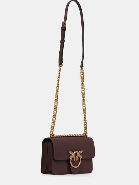 Pinko torebka skórzana kolor brązowy 100074 A0F1 - zdjęcie produktu nr 2