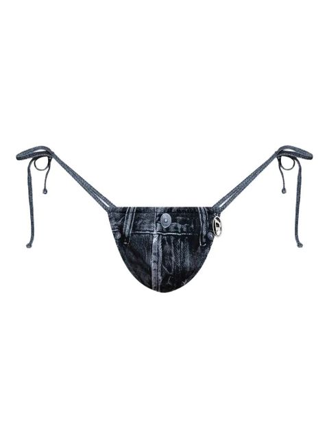 Diesel Jodie denim-print triangle bikini - Grey - zdjęcie produktu nr 1