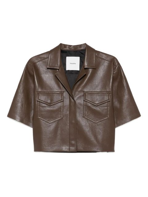 Nanushka Maisie patch-pocket shirt - Brown - zdjęcie produktu nr 1