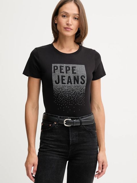 Pepe Jeans t-shirt bawełniany damski kolor czarny PL5000020 - zdjęcie produktu nr 1