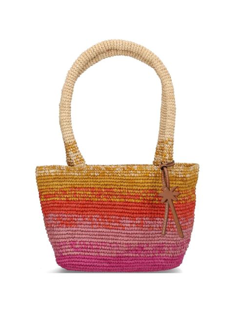 Manebi medium Panier gradient raffia shoulder bag - Pink - zdjęcie produktu nr 1