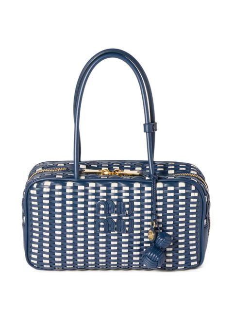Miu Miu Beau woven-design shoulder bag - Blue - zdjęcie produktu nr 1