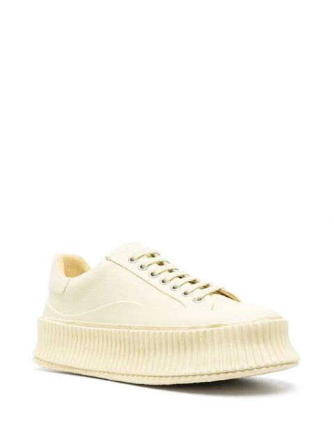 Jil Sander lace-up panelled sneakers - Yellow - zdjęcie produktu nr 2
