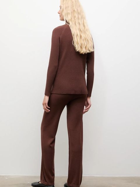 Answear.LAB komplet damski kolor brązowy